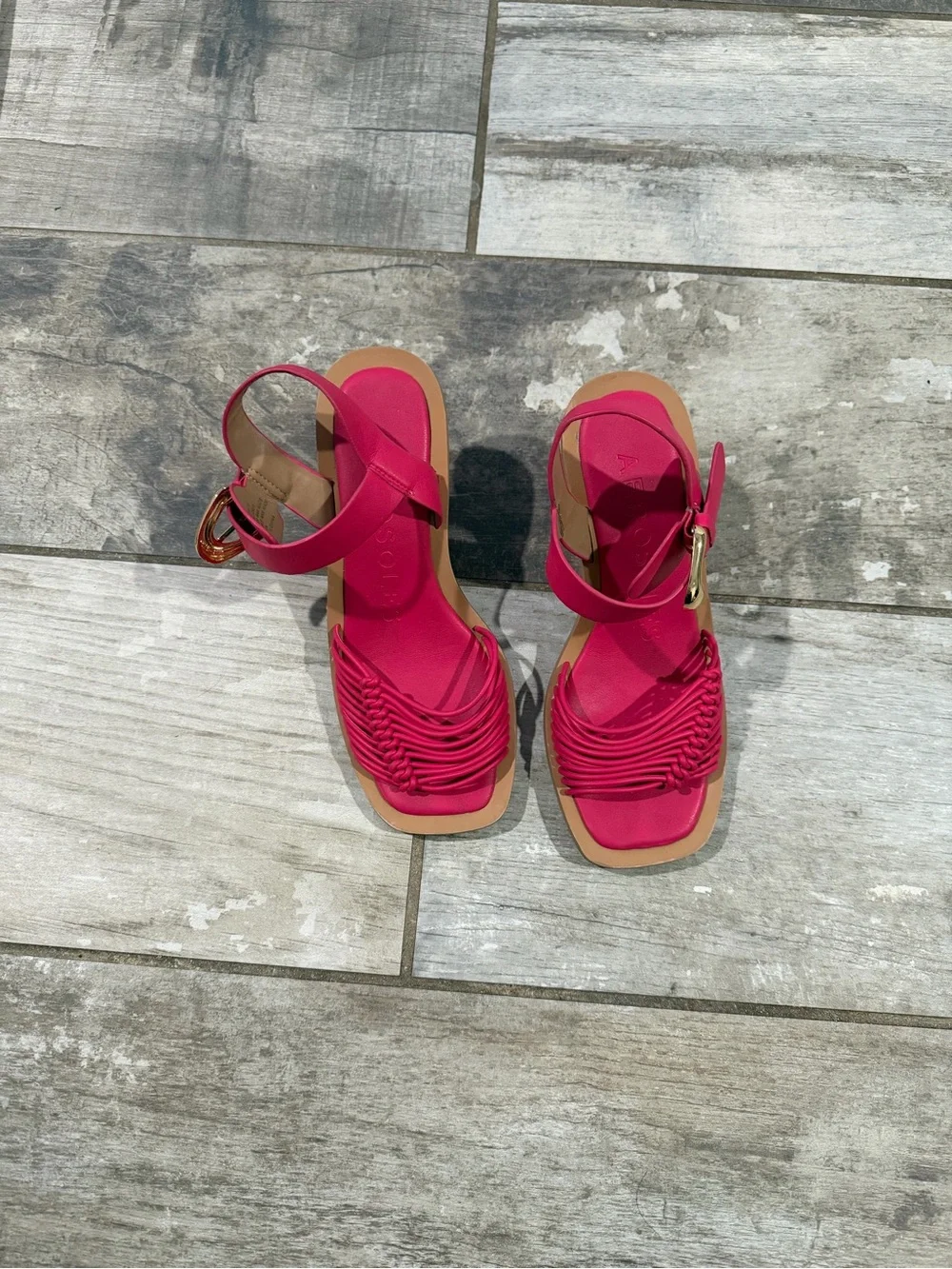 AEROSOLES Hot Pink Strappy Block Heel Sandal